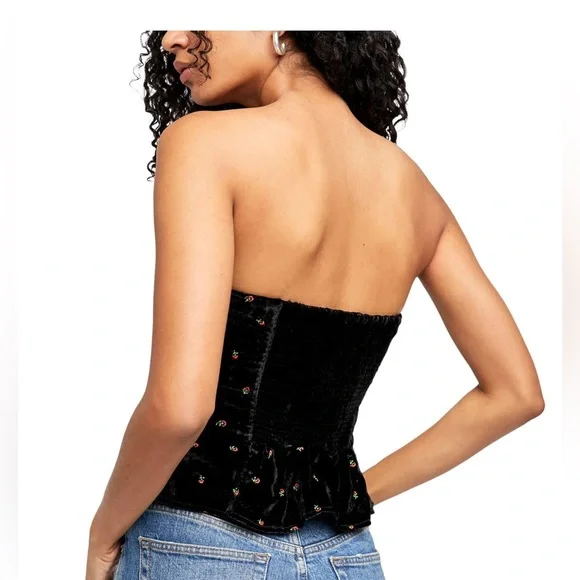 NWOT Free People Rosie Embroidered Bustier Top - Picture 6 of 10